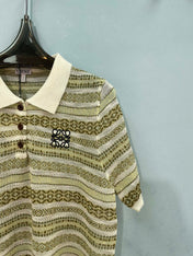 LOEWE 26S SHORT-SLEEVE KNIT POLO SHIRT 573