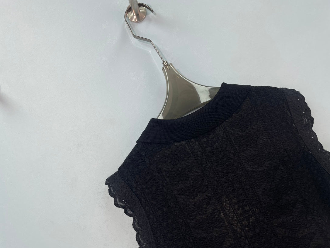LOEWE 26S RUFFLE-SLEEVE KNIT POLO SHIRT 574
