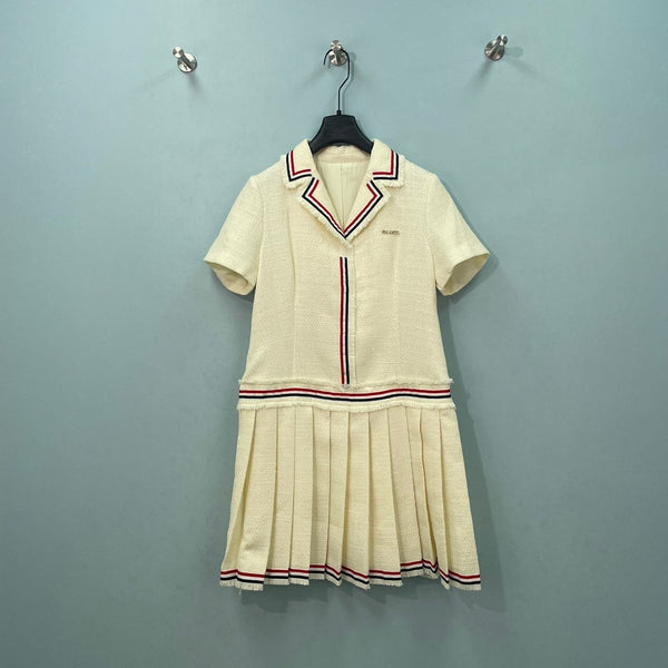 CHANEL 26S SHORT SLEEVE PLEATED DRESS 1534