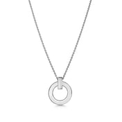 T CIRCLE PENDENT SILVER NECKLACE