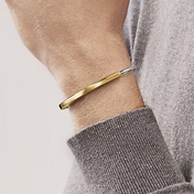 LOCK BRACELET YELLOW AND WHITE GOLD