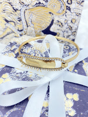 DIO OVAL LETTER BRACELET GOLD DIAMOND
