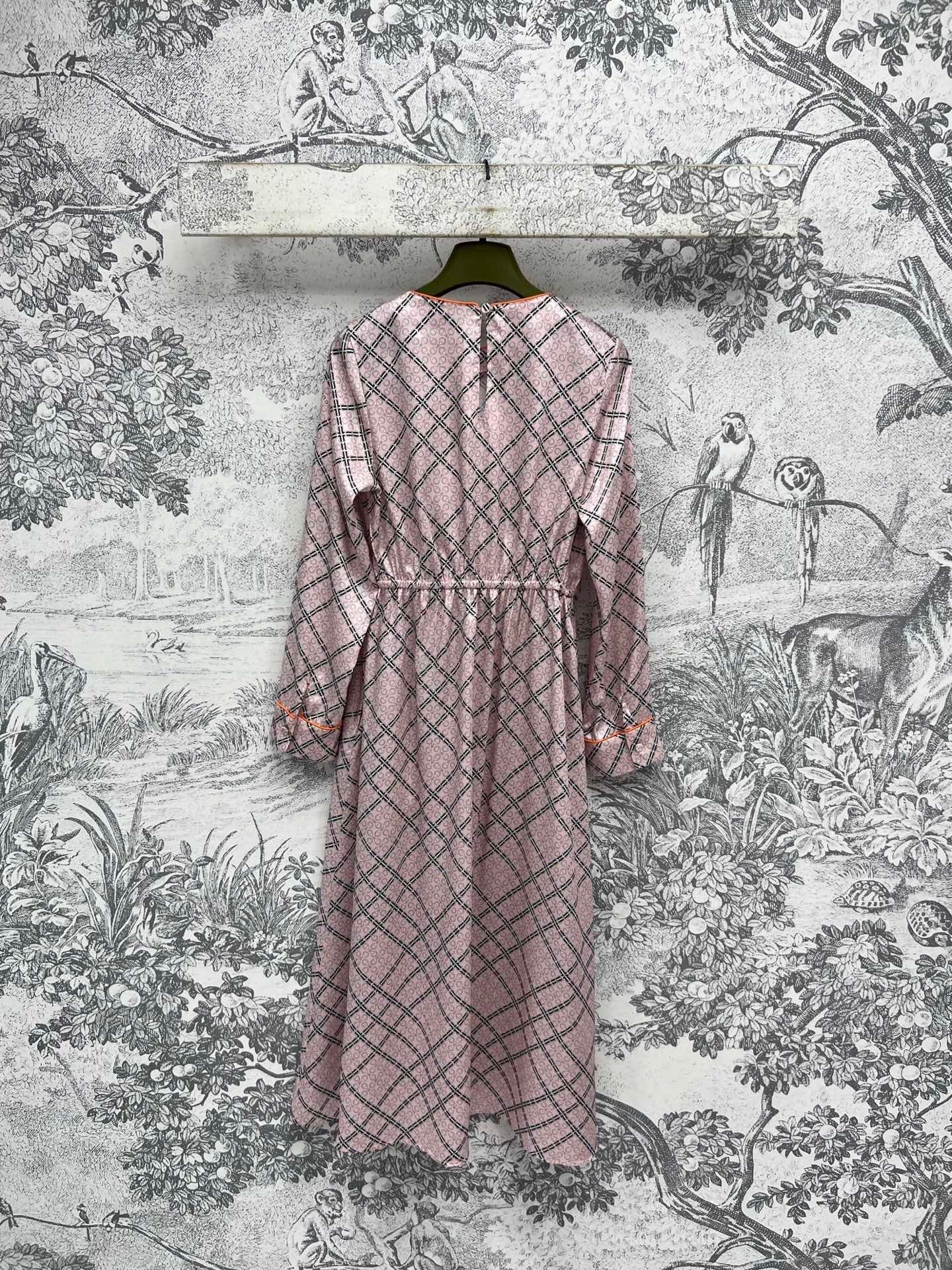 GG Printed Silk Dress Pink Ready To Wear