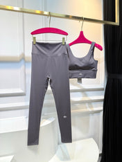 Full Set Alo Yoga Grey Cotton