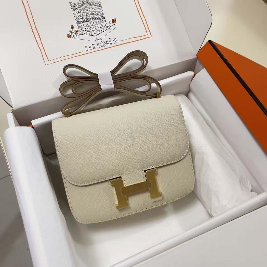 CONSTANCE 18 MILKY WHITE EPSOM GOLD HARDWARE