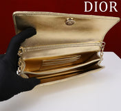 CD BAG 21 IN GOLD CALFSKIN WITH GOLD HARDWARE