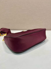 PRA HOBO BAG 22 IN BURGUNDY RED RE-NYLON