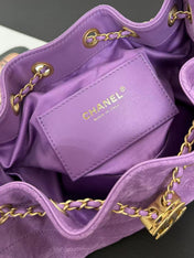 CHANEL 26S HOBO BAG 22 IN PURPLE CALFSKIN
