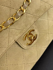 CHANEL 26 CLASSIC FLAP IN BEIGE SUEDE 30726