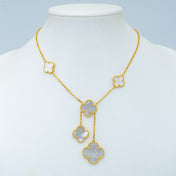 CLOVER GOLD MOP NECKLACE 6 MOTIF