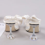 Crystal Bow PVC Transparent Heels - Open Toe Slides