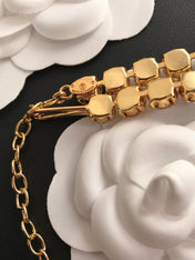DOUBLE C PINK GOLD FULL DIAMOND NECKLACE