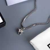 GG DOUBLE CLASSIC RETRO STERLING SILVER COW  NECKLACE