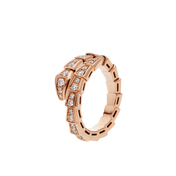 SERPENTI RING PINK GOLD DIAMOND PAVED 4MM