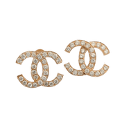 CC LOGO EARRINGS MEDIUM PINK GOLD DIAMOND