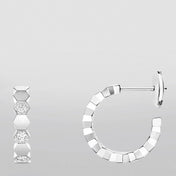 HONEE SILVER DIAMOND HOOP EARRINGS