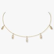 CHOKER MOVE UNO PAMPILLE PAVED GOLD DIAMOND NECKLACE