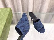 GG HIGH-HEELED SANDALS WITH DOUBLE G EMBELLISHMENTS