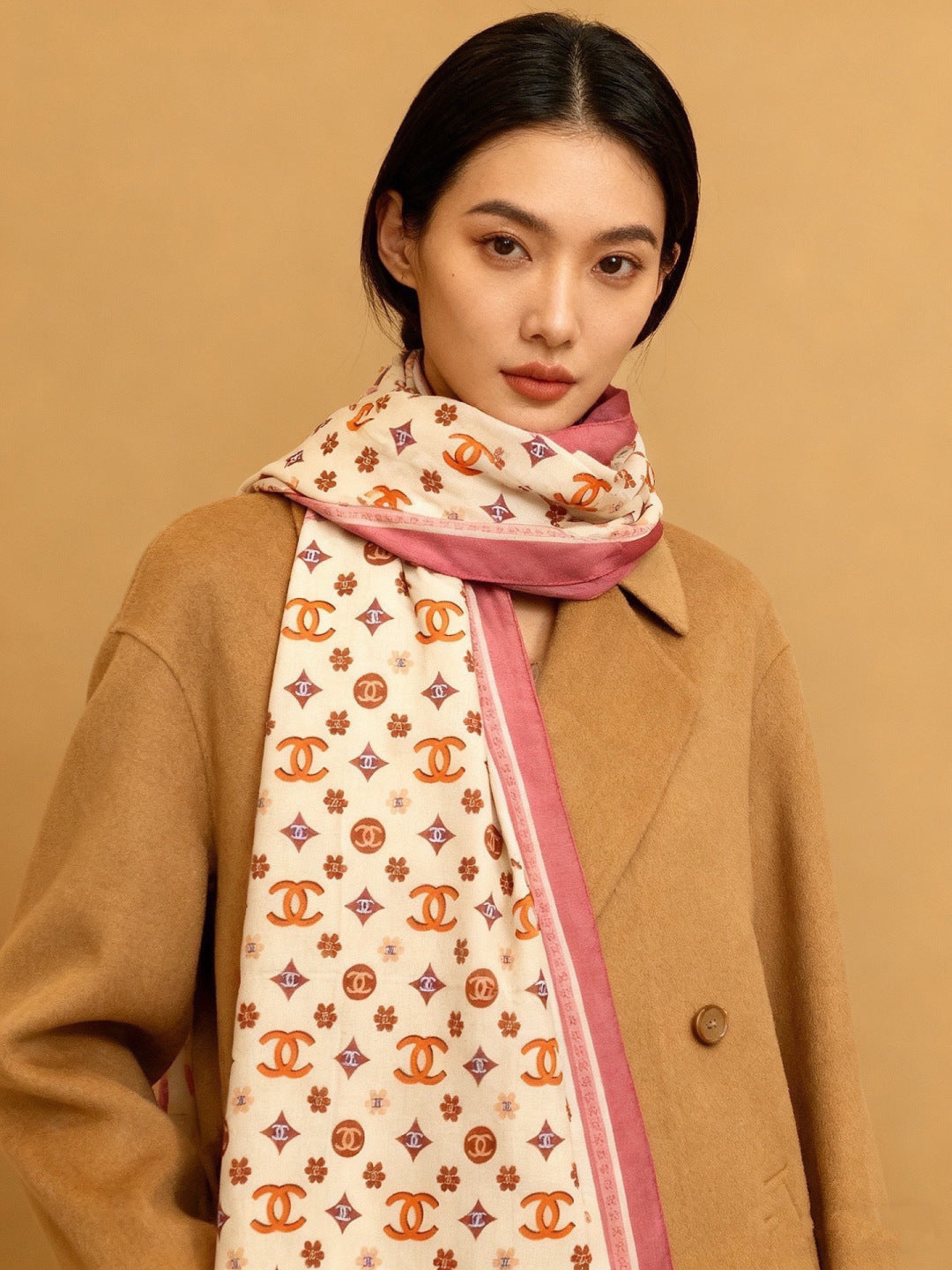 CHANEL 26S SCARF 140 IN CASHMERE AND SILK 306123