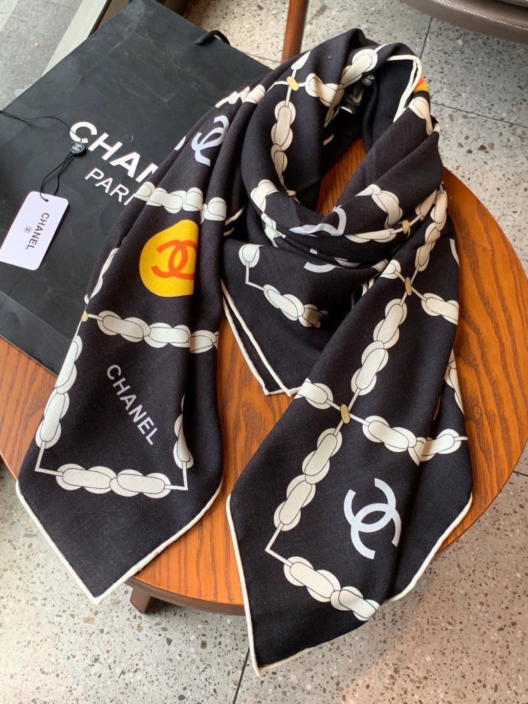 CHANEL 26S SCARF 135 IN CASHMERE AND SILK 306126