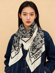 CHANEL 26S SCARF 135 IN CASHMERE AND SILK 306134