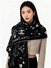 CHANEL 26S SCARF 135 IN CASHMERE AND SILK 307241