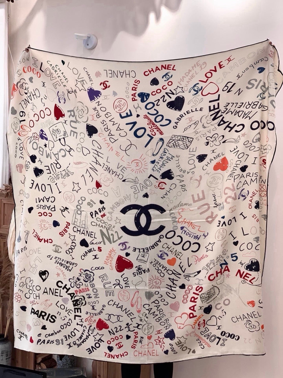 CHANEL 26S SCARF 135 IN CASHMERE AND SILK 307242