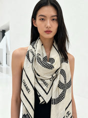 CHANEL 26S SCARF 135 IN CASHMERE AND SILK 309307