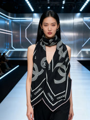 CHANEL 26S SCARF 135 IN CASHMERE AND SILK 309308