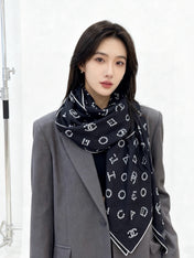 CHANEL 26S SCARF 135 IN CASHMERE AND SILK 309323