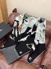 CHANEL 26S SCARF 135 IN CASHMERE AND SILK 309325