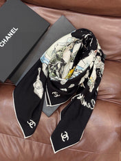 CHANEL 26S SCARF 135 IN CASHMERE AND SILK 309325