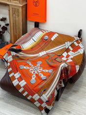 HERMES 26S PRINTED SQUARE SCARF 140 IN SILK 309332