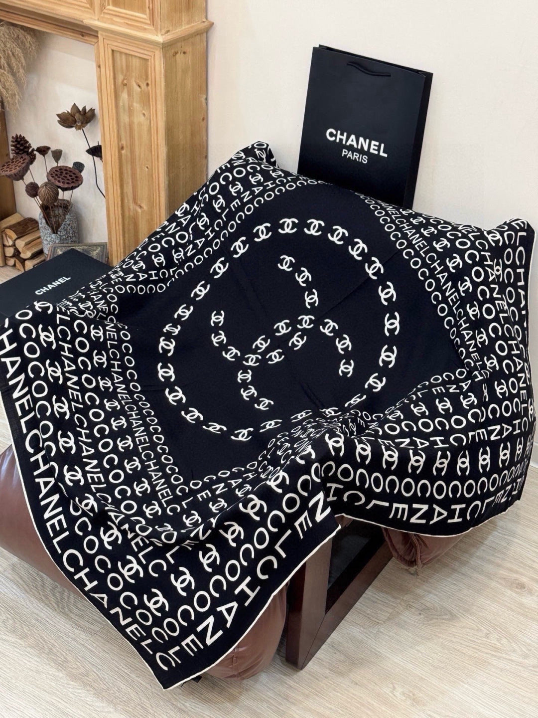 CHANEL 26S SCARF 135 IN CASHMERE AND SILK 309349