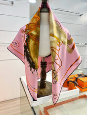 HERMES 26S PRINTED SQUARE SCARF 88 IN SILK 309921