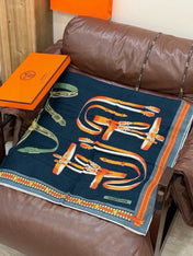 HERMES 26S PRINTED SQUARE SCARF 140 IN SILK 311926