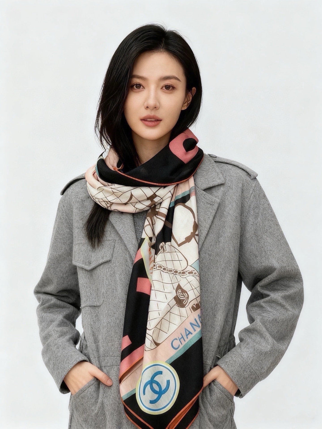 CHANEL 26S SCARF 135 IN SILK 311939