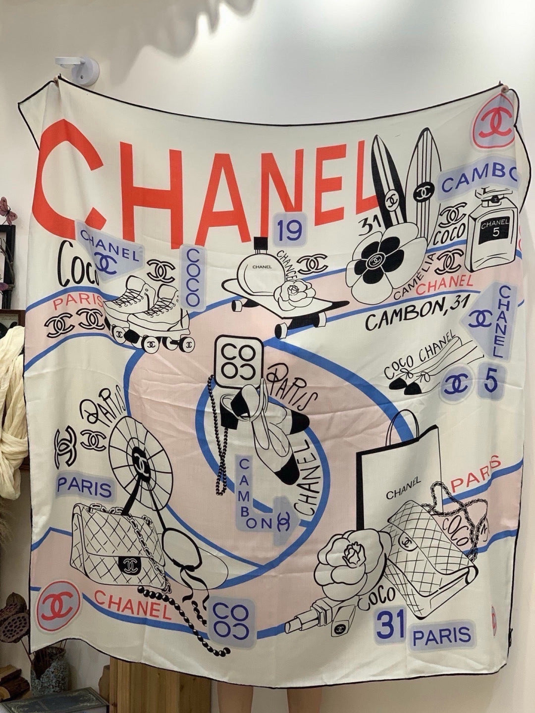 CHANEL 26S SCARF 135 IN SILK 311940