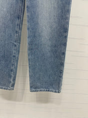 CHANEL HIGH-WAIST STRAIGHT-LEG DENIM PANTS