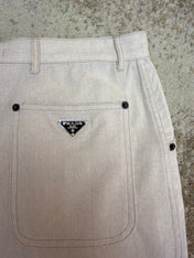 PRADA 26S LINEN COTTON TROUSERS 1015