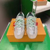 LV 26S SNEAKERS IN BEIGE SUEDE AND SILVER LAMBSKIN WITH CHERRY CHARM