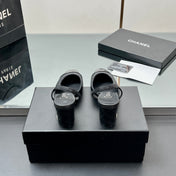CC SLINGBACK 25S 65 MM IN BLACK LAMBSKIN WITH CHECK PATTERN