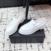 CHANEL 26S LOAFERS IN WHITE SMOOTH CALFSKIN WITH CC LOGO