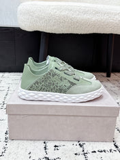 JIMMY CHOO 26S SNEAKERS IN SAGE GREEN SUEDE