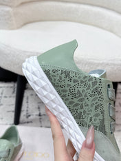 JIMMY CHOO 26S SNEAKERS IN SAGE GREEN SUEDE