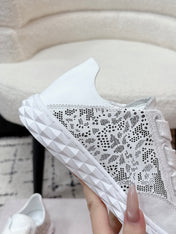 JIMMY CHOO 26S SNEAKERS IN WHITE SUEDE