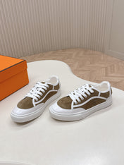 HM 25S SNEAKER LOW SPORTS IN BROWN SUEDE MIX WHITE LAMBSKIN