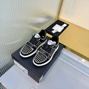 CHANEL 26S SNEAKERS IN BLACK MIX WHITE TWEED AND CALFSKIN