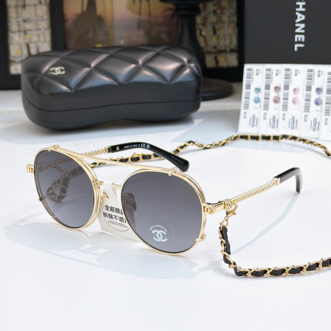 CHANEL 26S ROUND SUNGLASSES IN METAL FRAME 408120