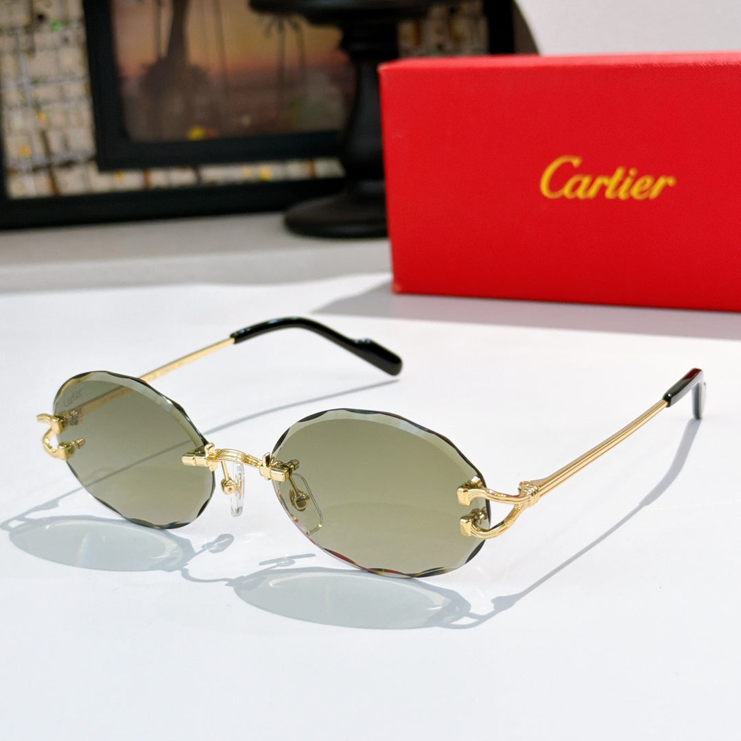 CARTIER 26S OVAL RIMLESS FRAME IN METAL 441535